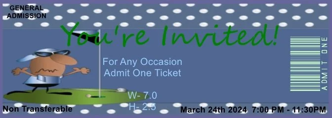 Father's Day Golf Admit One Ticket