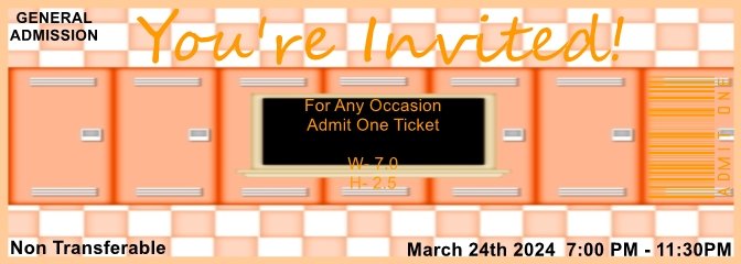School Locker Admit One Ticket