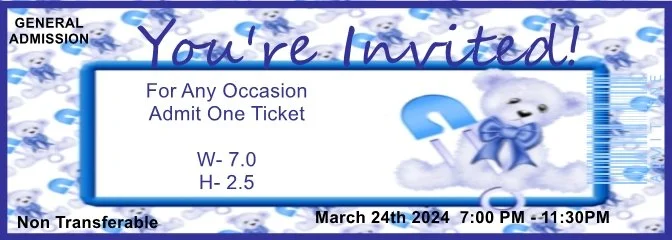 Boy Pin Admit One Ticket