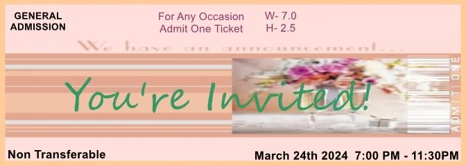 Engagement Announcement Admit One Ticket