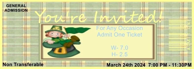 St Patrick's Kiss Admit One Ticket