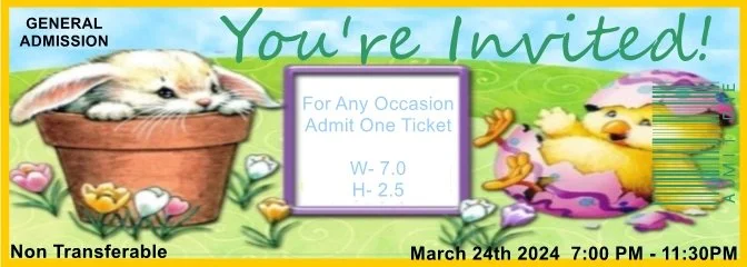 Happy Chick Admit One Ticket