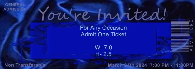 Royal Wedding Blue Admit One Ticket