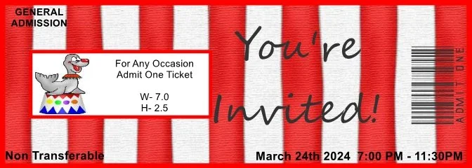 Circus Seal Admit One Ticket