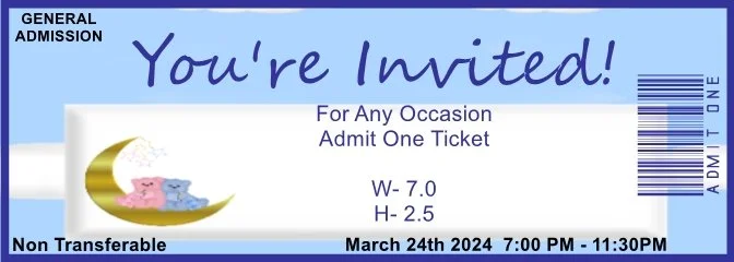 Baby Moon Admit One Ticket