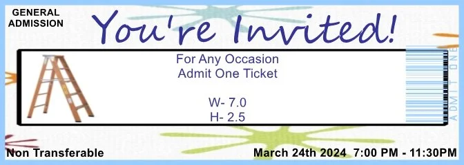 Paint Splats Admit One Ticket