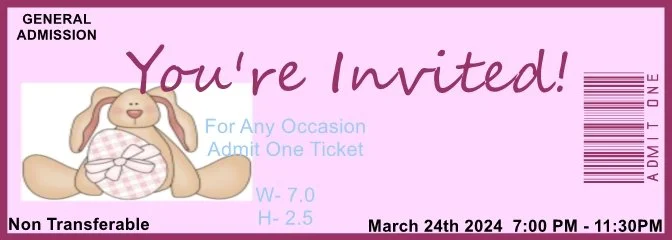 Easter Bunny Admit One Ticket