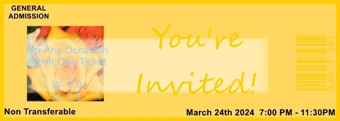 Yellow Rose Admit One Ticket