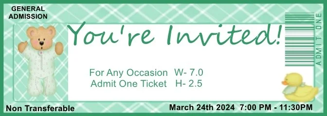 Teddy Green Admit One Ticket