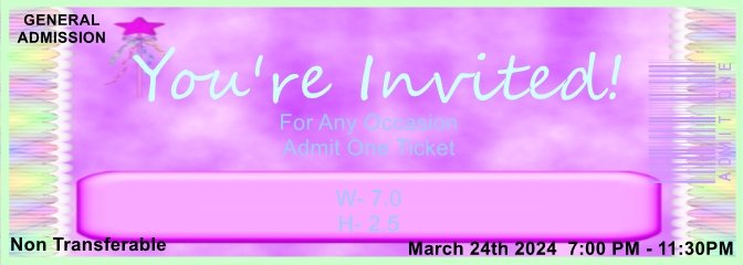 Purple Star B-day Admit One Ticket