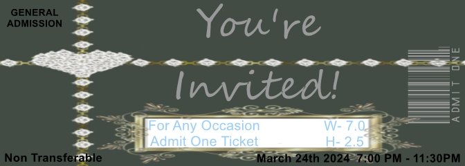 I Love You Green Admit One Ticket