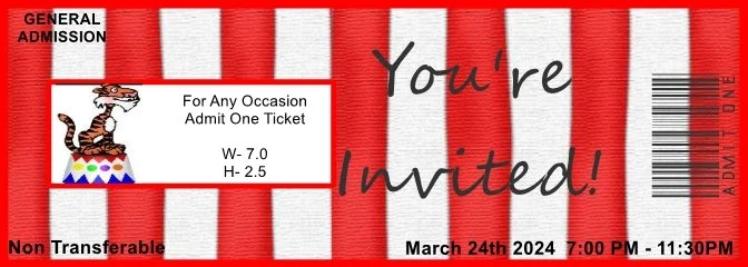 Circus Tiger Admit One Ticket