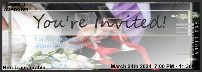 Wedding Toast Couple Admit One Ticket