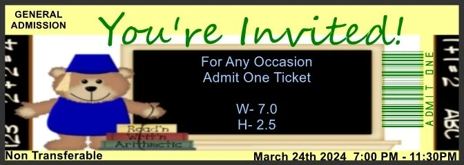 School Grad Admit One Ticket