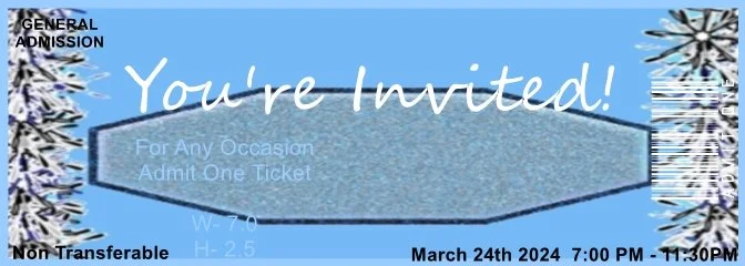 Wedding Silver Admit One Ticket