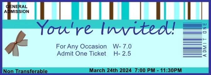 Baby Brown Bows Admit One Ticket