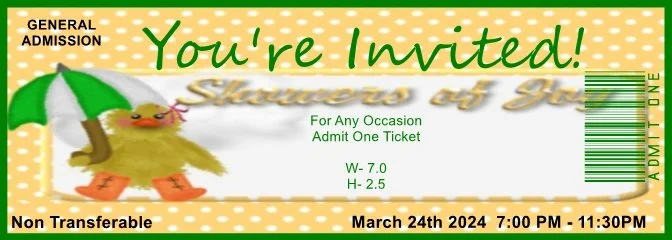 Ducky Showers Admit One Ticket