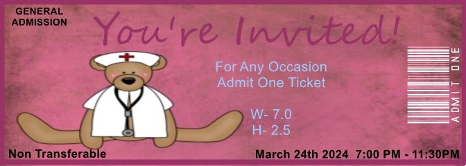 World's Greatest Nurse Pink Admit One Ticket