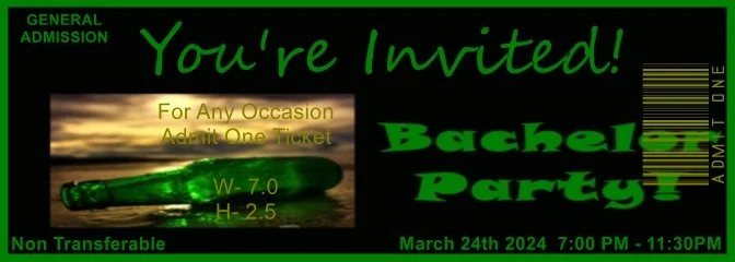 Bachelor Party Admit One Ticket