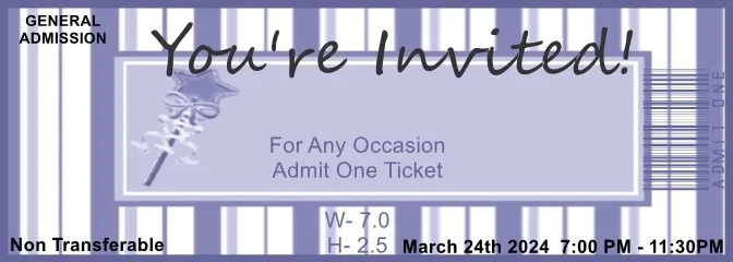 Blue Wand Admit One Ticket