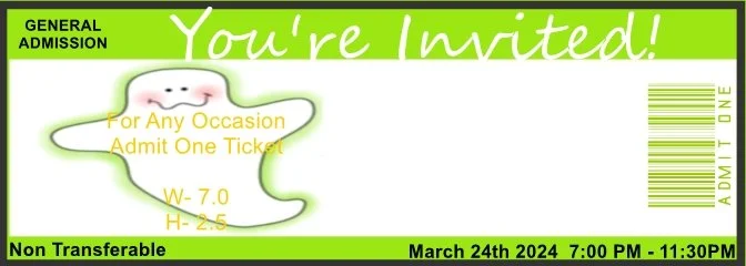 Halloween Glow Admit One Ticket