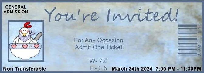 Get Well Soon Chick Admit One Ticket