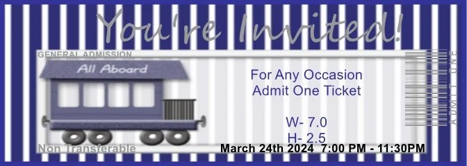 Baby Train Admit One Ticket