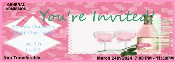 Bridal Announcement Champagne Admit One Ticket