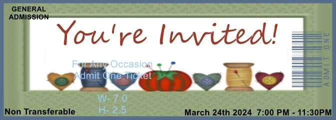 Sewing Admit One Ticket