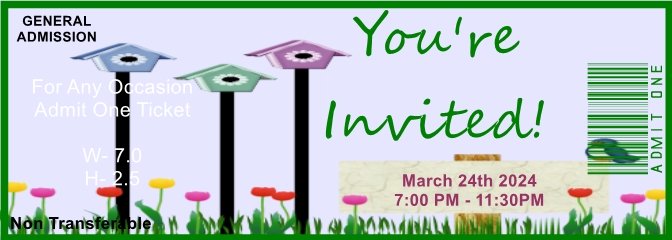 Welcome Admit One Ticket