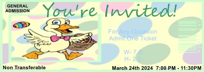 Easter Ducky 01 Admit One Ticket