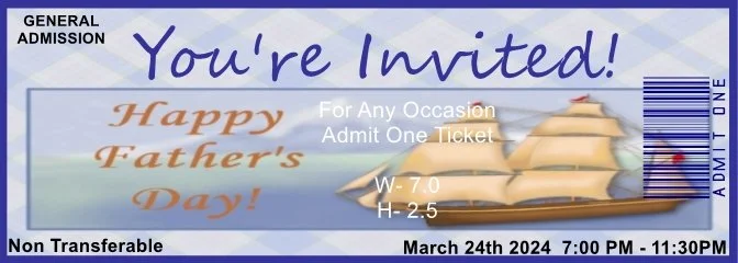 Father's Day Sail Admit One Ticket
