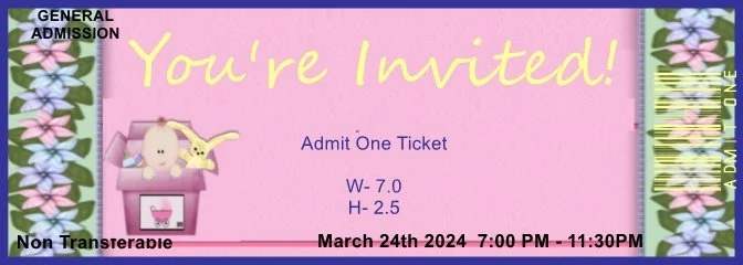 Delivery Box Baby Girl 2 Admit One Ticket