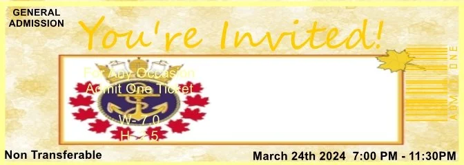 Military 007 Admit One Ticket