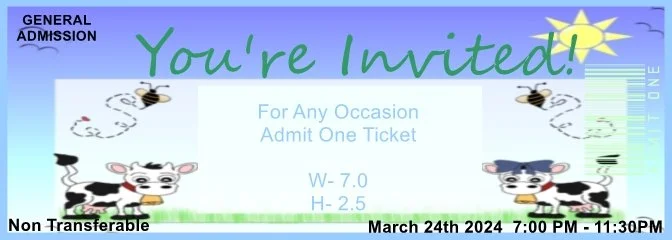 Farm Life Admit One Ticket