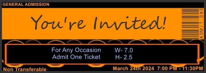 Halloween Ribbon Admit One Ticket