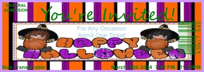 Halloween Treats Admit One Ticket