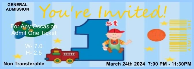 1st Boy Admit One Ticket