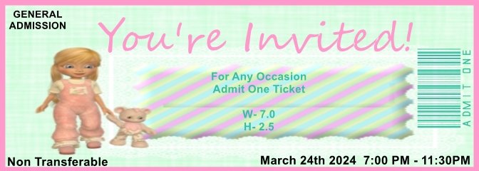 Big Sister Admit One Ticket