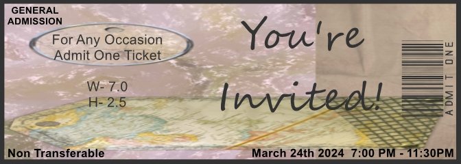 World Map Admit One Ticket