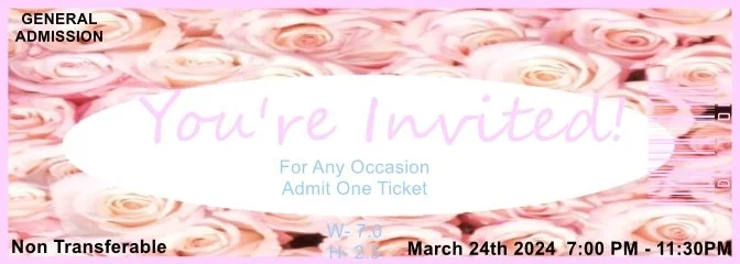 Pink Roses Admit One Ticket