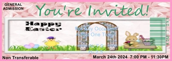 Easter Scene Admit One Ticket