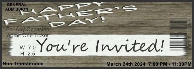 Father's Day Wood Admit One Ticket