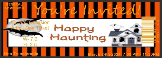 Haunted House Stripes Admit One Ticket