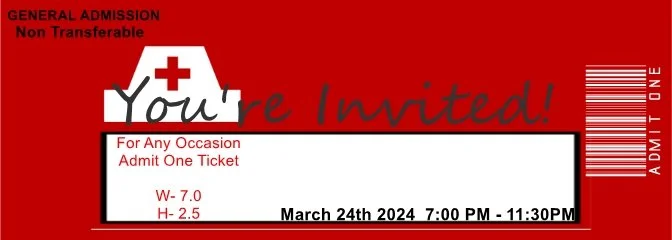 Red Cross Nurse Admit One Ticket