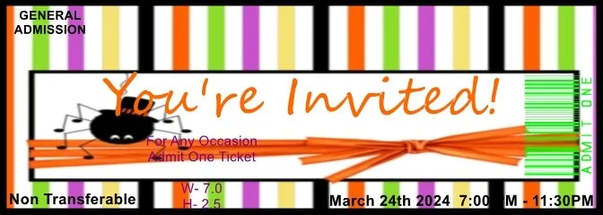 Halloween Boo Admit One Ticket