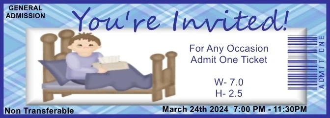 Get Well Soon Man Admit One Ticket