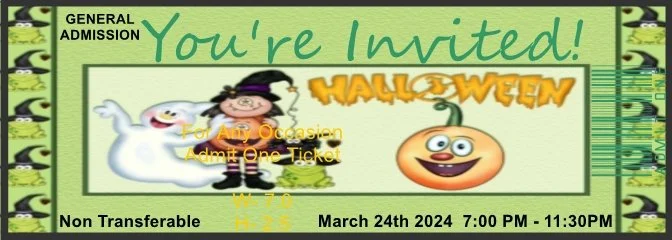 Halloween Friends Admit One Ticket