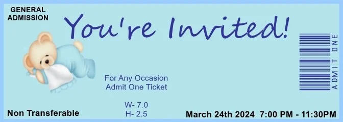 Nighty Bear Admit One Ticket