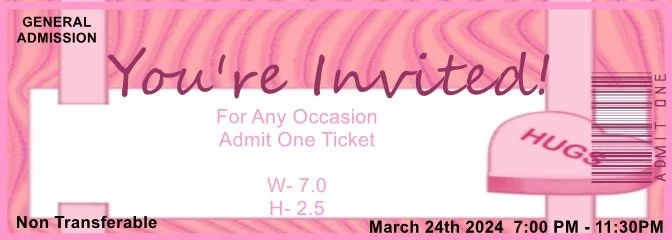 Candy Heart Admit One Ticket